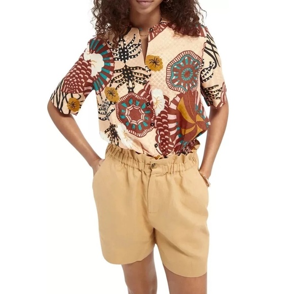 Scotch & Soda Sunray Viscose Printed Hawaiian Shirt Top - Picture 4 of 11